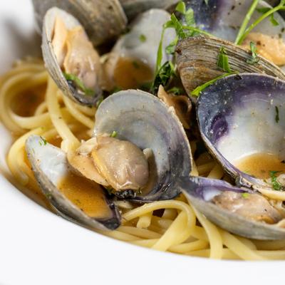 Clam pasta.