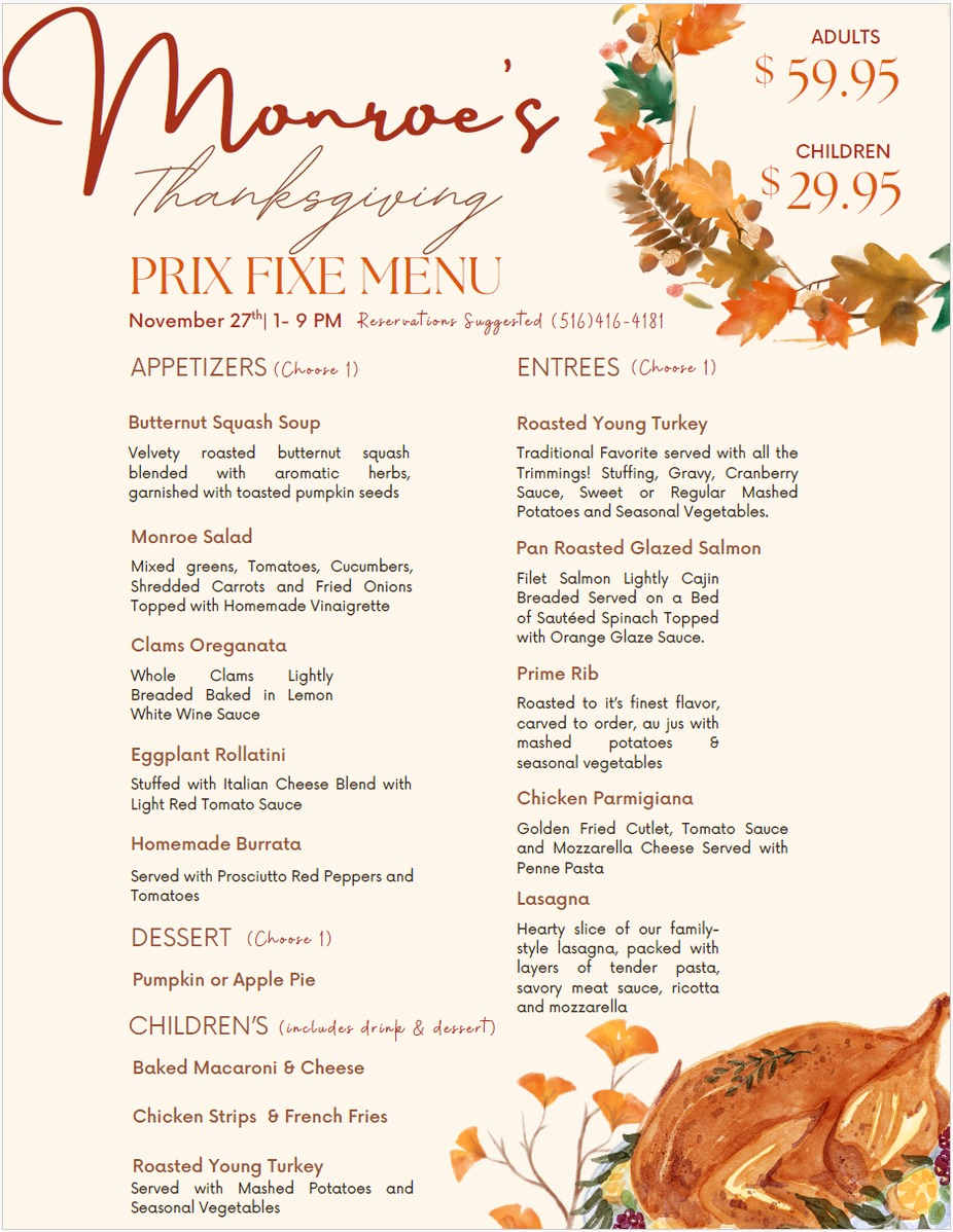 Thanksgiving 2025 Prix Fixe Menu event photo