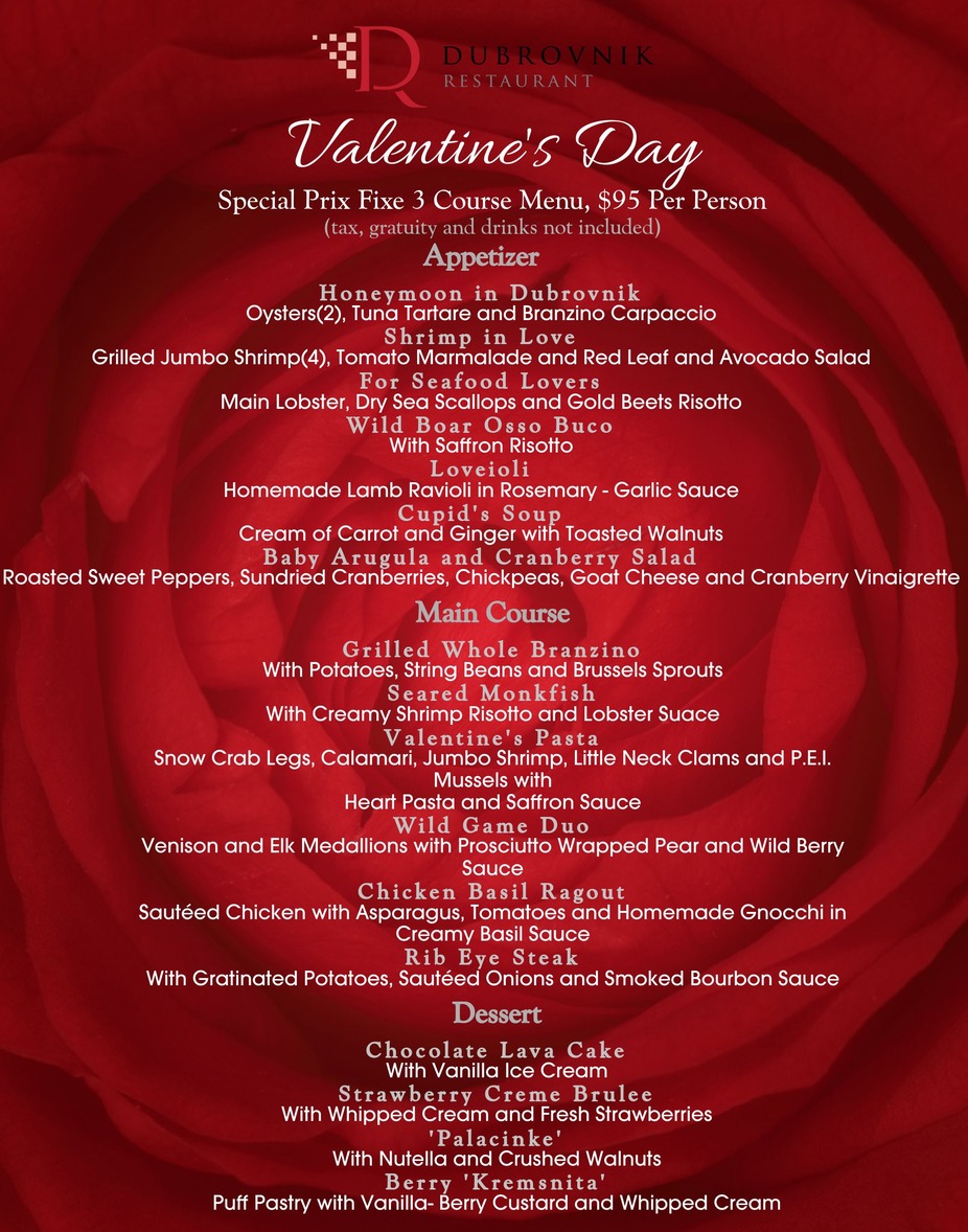 Valentine's Day at Dubrovnik restaurant event photo