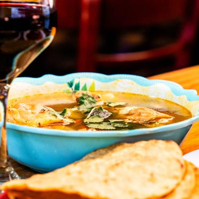 Chicken soup with veggies.