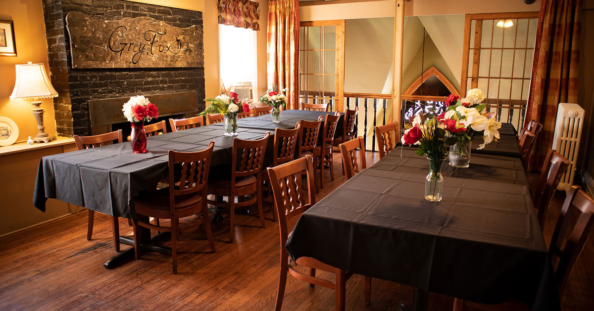 Interior, tables lined up