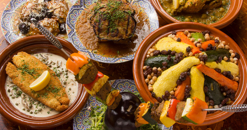Various dishes on the table