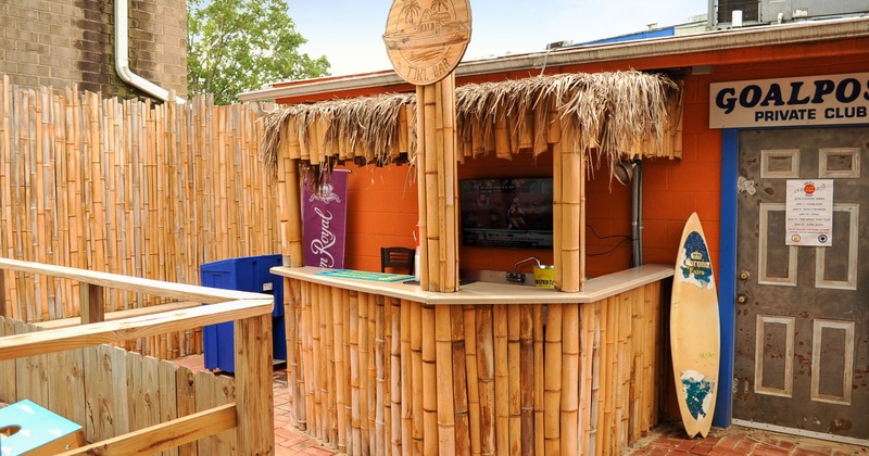 Exterior, rustic beach bar in the patio