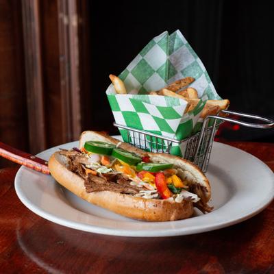 Cork pork hoagie and fries