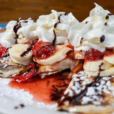 Banana strawberry crepes.