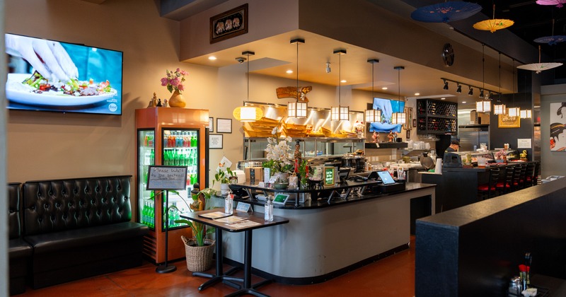Interior, drink and food counter