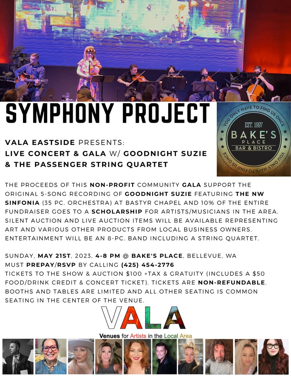 Vala Eastside Presents: Live Concert & Gala Goodnight Suzie and The Passenger String Quartet event photo