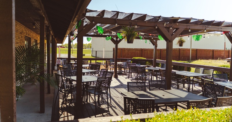 Spacious outdoor seating and gathering area