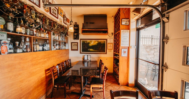 Interior, tables and seats for guest