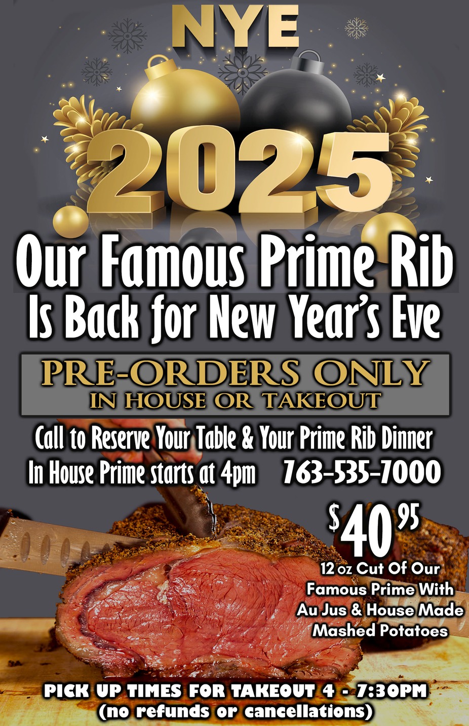 New Year's Eve Prime Rib  Dinner event photo