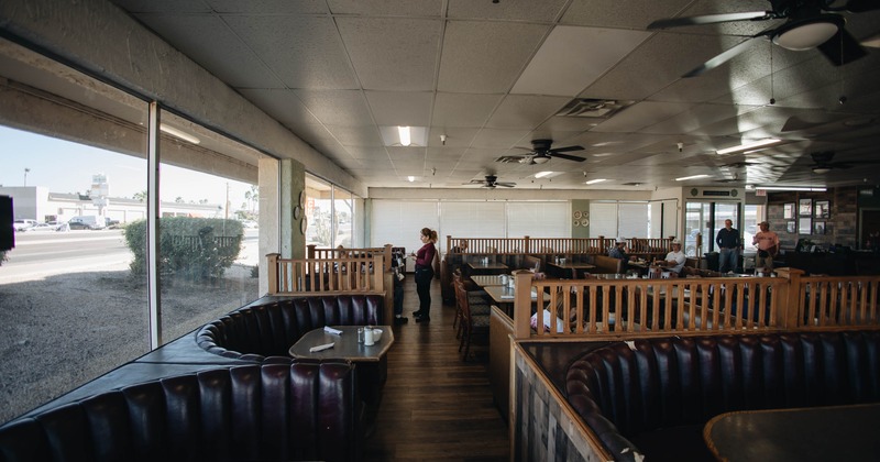 Restaurant interior,seating space