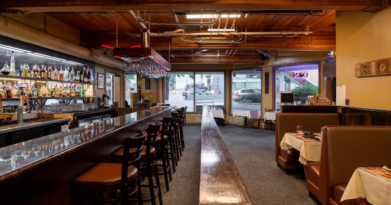 Interior seating and bar area