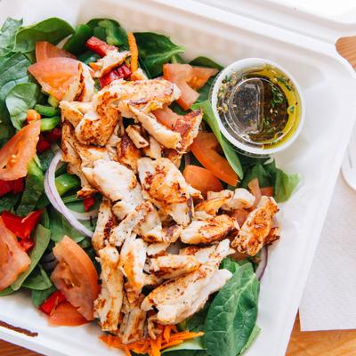 A closeup on the House Salad.