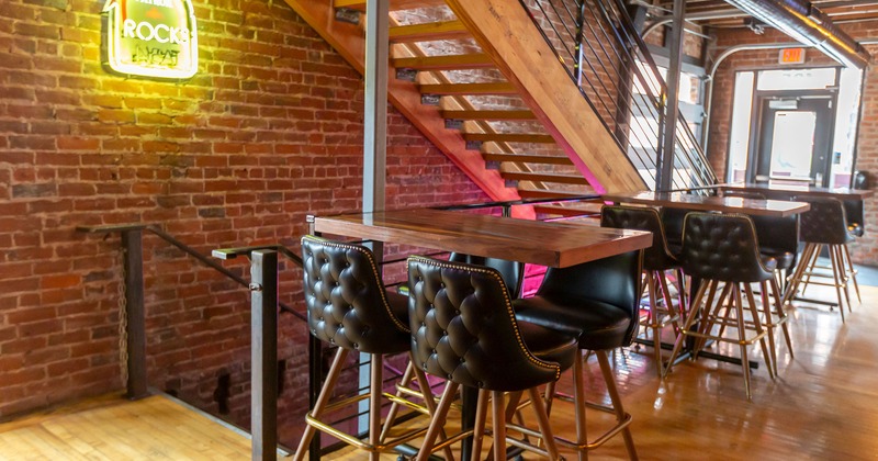 Seating area, tables ready for guests