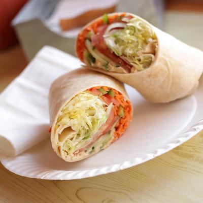 Veggie and Hummus Wrap.
