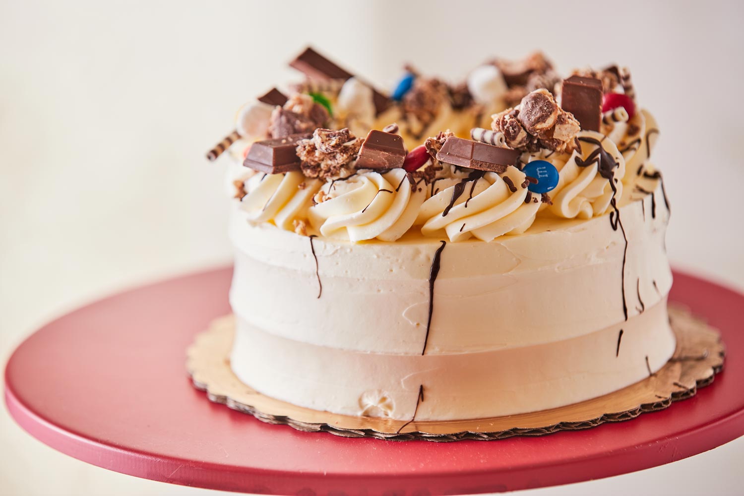 Cake with chocolate decoration photo