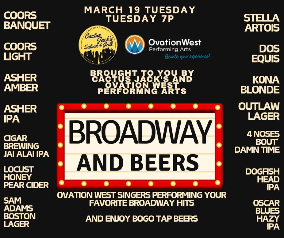 Broadway & Beers with Ovation West Singers event photo