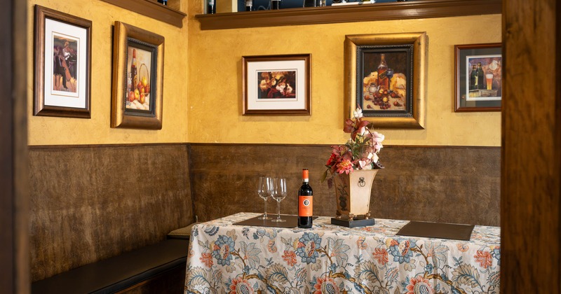 Interior, dining space, tables and chairs