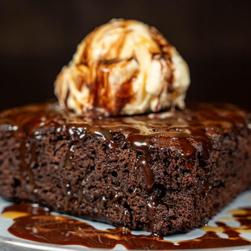 Giant Chocolate & Caramel Brownie photo