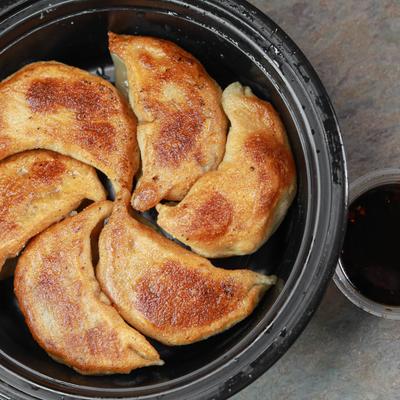 Pan fried dumplings.