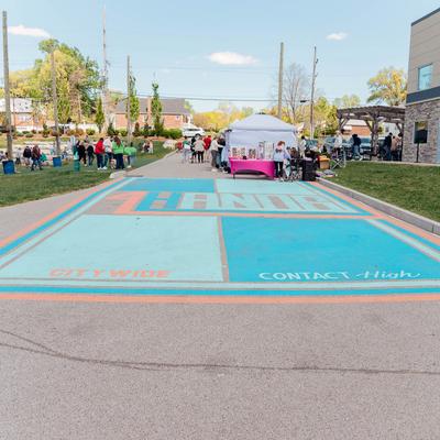 A large lot outside in daylight.