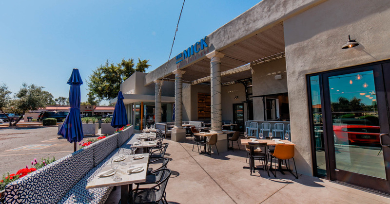 Restaurant exterior, tables outside