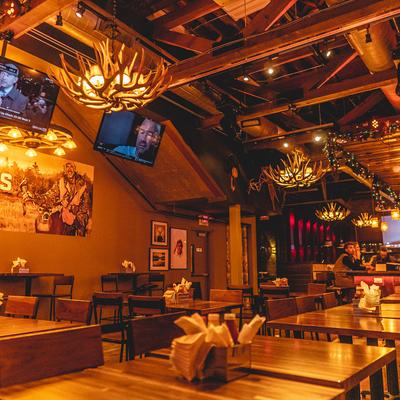 Interior, bar area in the back