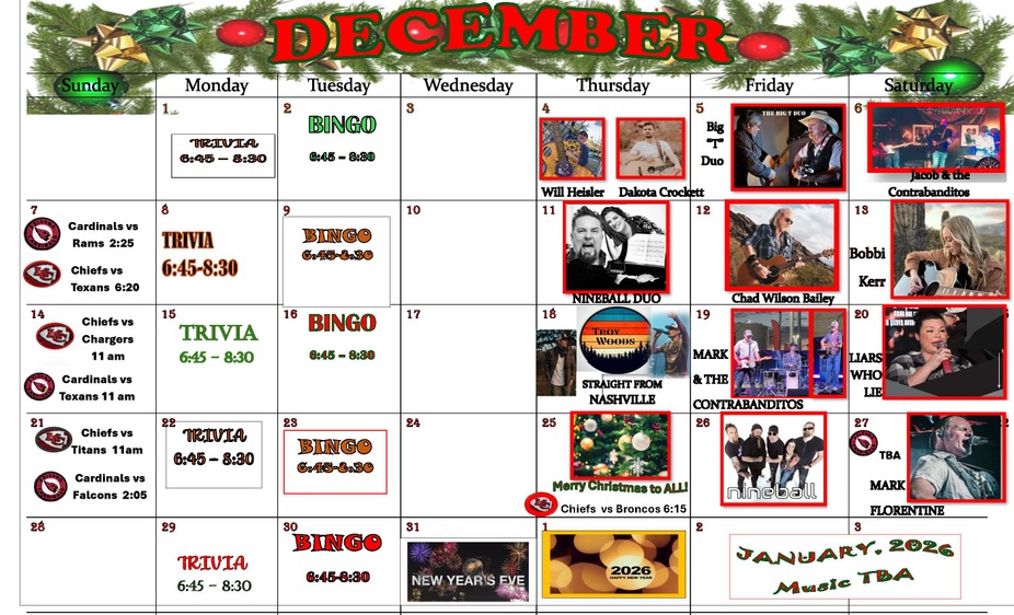 Rooster Events in DECEMBER! event photo