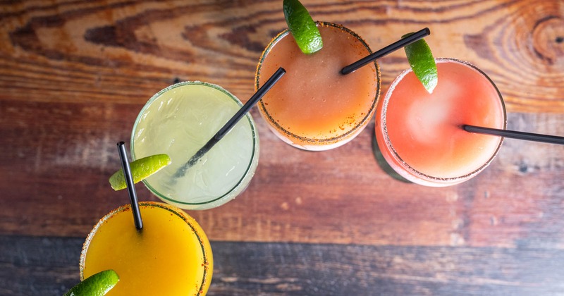 Four different Margaritas, top view
