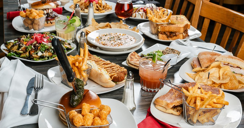 Various served meals