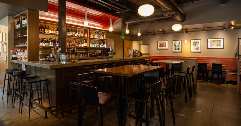 Interior, a bar with bar stools