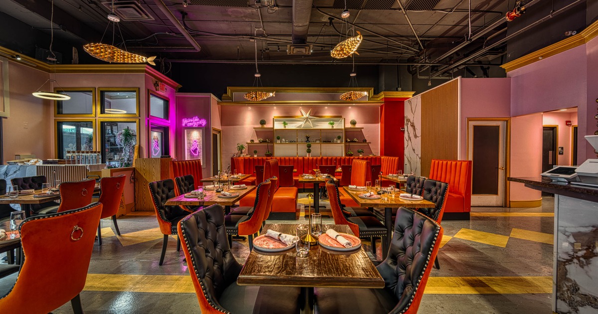 Interior, tables and chairs