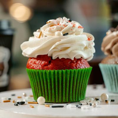 Red Velvet Cupcake, close-up.