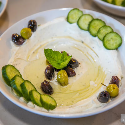 Cucumber and white sauce
