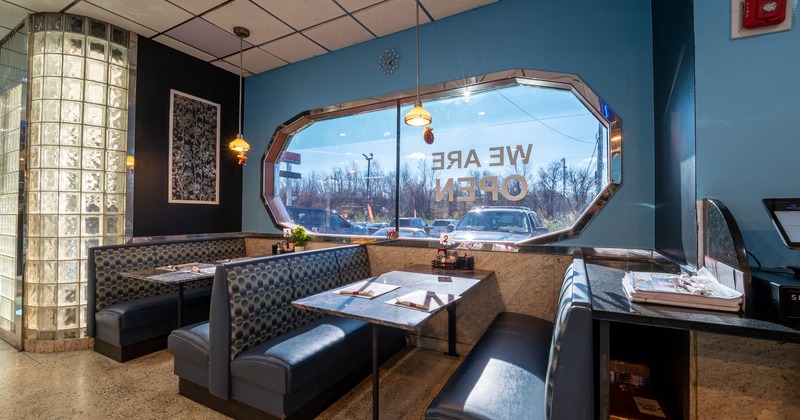 Dining area, booth tables