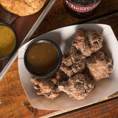 Fritters with dip.