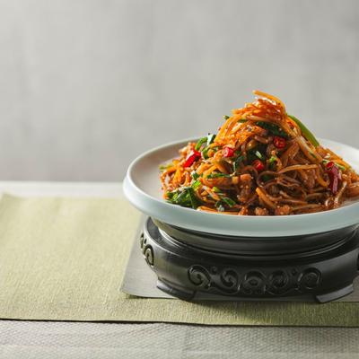 Stir fried shredded potatoes with millet photo