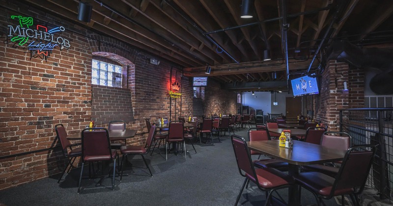 Upstairs, seating area