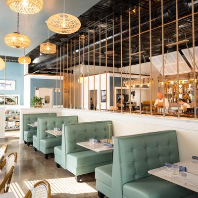 Restaurant's interior and seating area.