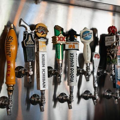 Interior, beer taps.