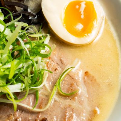 Creamy Ramen, close up.