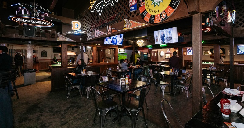 Interior, wide view, dining area
