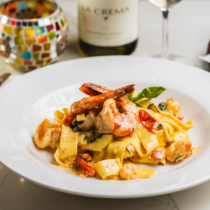 Fresh Papardelle & Jumbo Shrimp photo