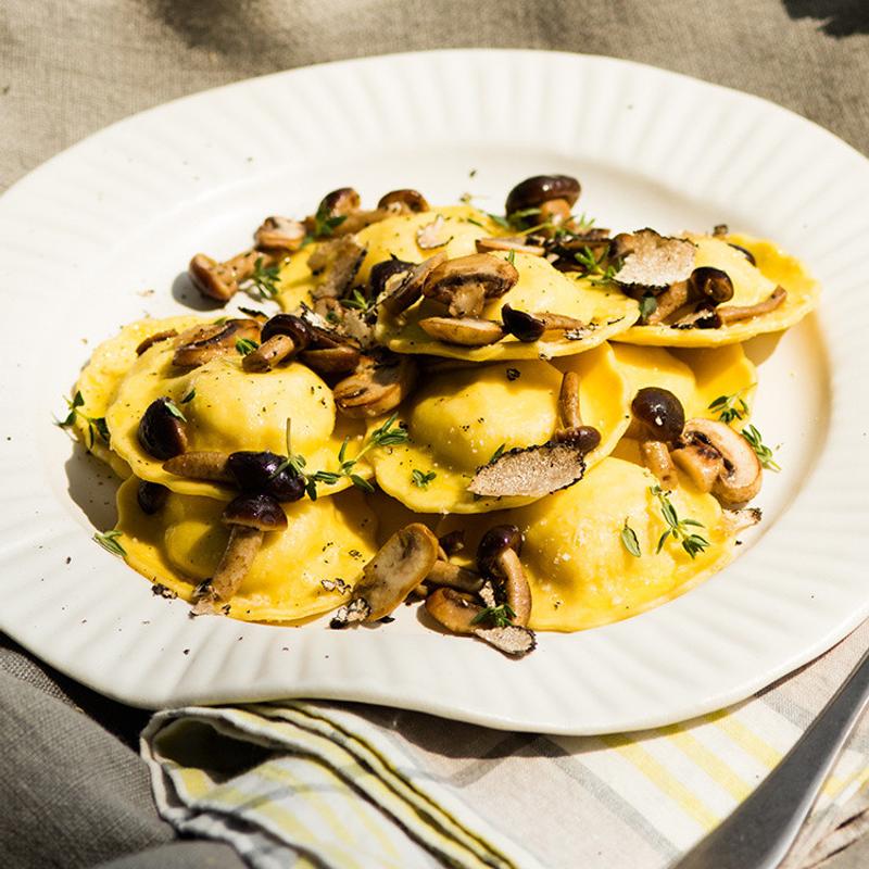 Home Made Ravioli porcini mushroom and parmigiana photo