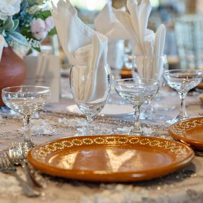 Brown plate on the table