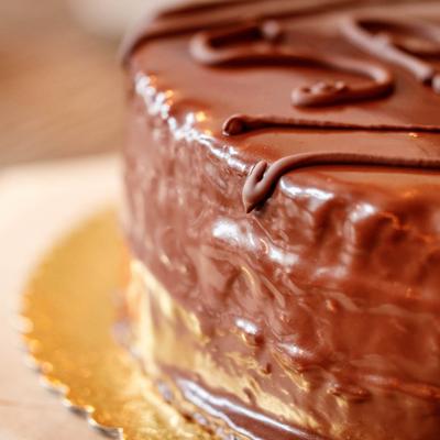 Chocolate cake, closeup.
