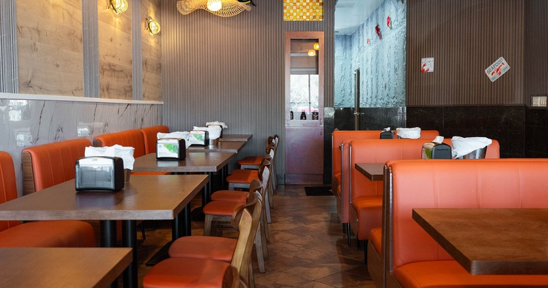 Interior, booths and chairs ready for guests