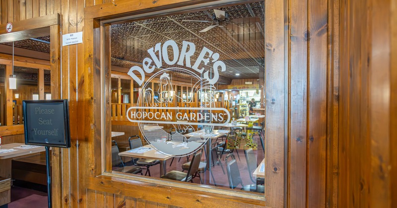 Diner room, view through window