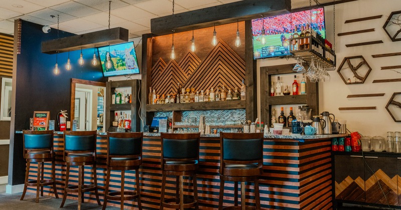 Interior, a bar with bar stools
