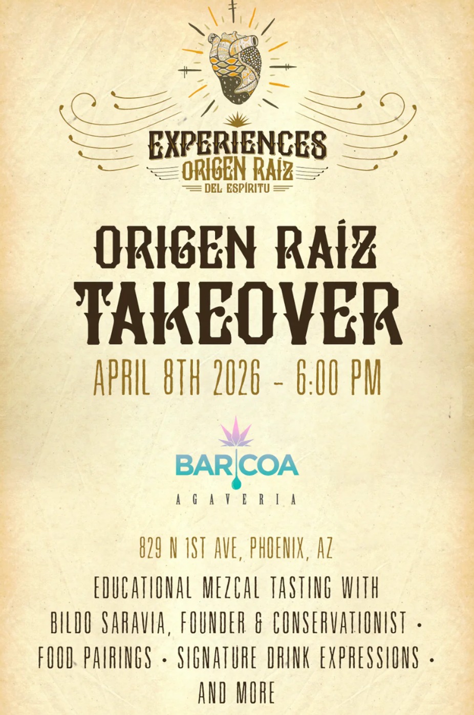 Origen Raíz Mezcal Takeover event photo